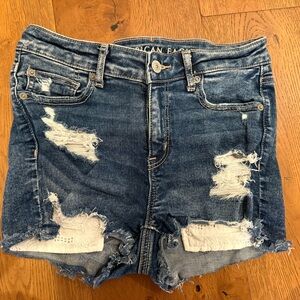 American Eagle Outfitters Ripped Blue Jean Shorts